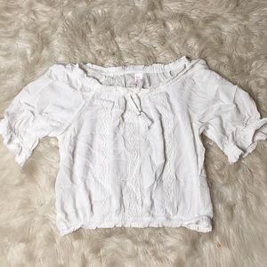 Justice White off shoulder blouse Girls sz 14/16